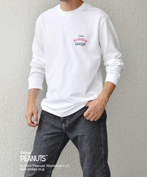 「PEANUTS」 長袖Tシャツ LARGE ホワイト メンズ_画像5
