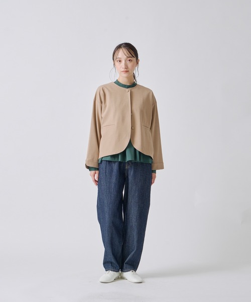 「Kelen」 ノーカラージャケット S ベージュ レディース_画像8