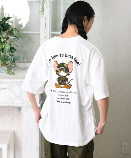 tシャツ 「neos」TOM＆JERRY トムとジェリー ルーズシルエット サガラ