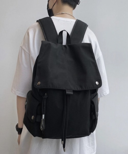 WYZ デイバック リュック 大容量フラップナイロンリュックサック/通勤