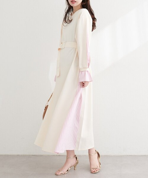「natural couture」 長袖ワンピース FREE ネイビー レディース_画像3