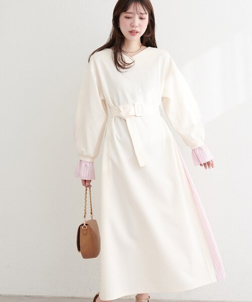 「natural couture」 長袖ワンピース FREE ネイビー レディース_画像5
