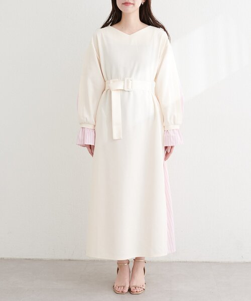 「natural couture」 長袖ワンピース FREE ネイビー レディース_画像7