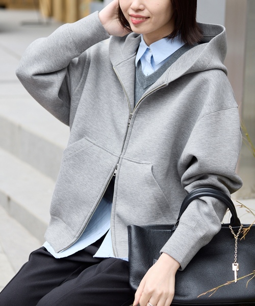 「SLOBE IENA」 ジップアップパーカー - グレー レディース_画像10