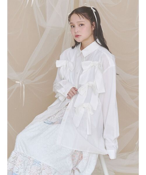merry jenny（メリージェニー） ブラウス シャツ bon bon ribbon shirt 