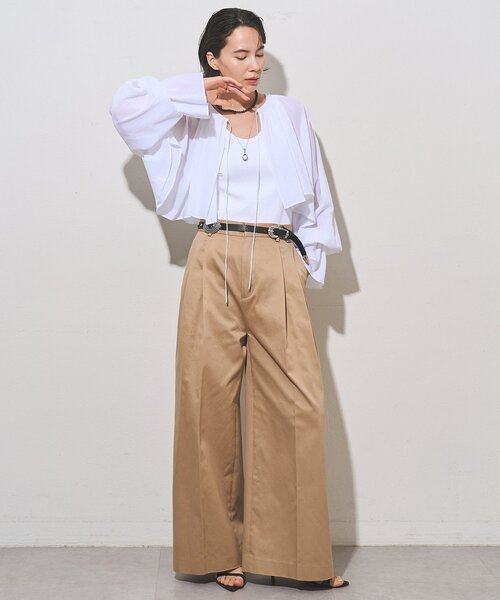 Whim Gazette（ウィム ガゼット） ワイドパンツ パンツ TWILLタック