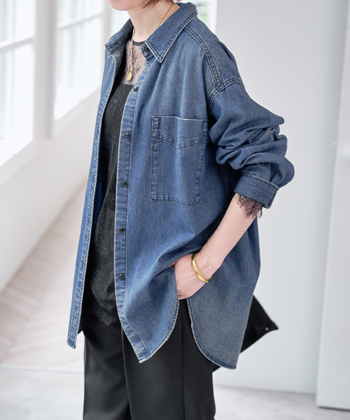 Spick & Span デニムシャツ Spick＆Span（スピック アンド スパン） ブラウス シャツ 6ozデニム