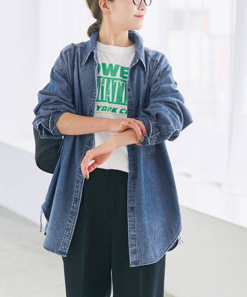 Spick & Span デニムシャツ Spick＆Span（スピック アンド スパン） ブラウス シャツ 6ozデニム