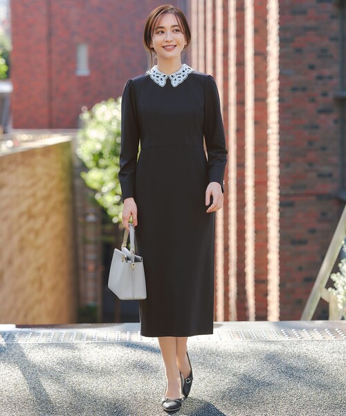 「ANY SIS」 長袖ワンピース MEDIUM ブラック レディース_画像2