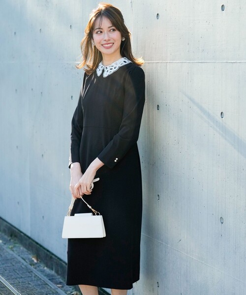 「ANY SIS」 長袖ワンピース MEDIUM ブラック レディース_画像4
