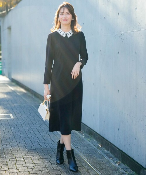 「ANY SIS」 長袖ワンピース MEDIUM ブラック レディース_画像5