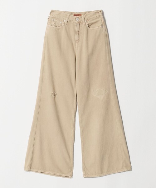 完売品NEEDBYHERITAGEベージュ デニム ワイドパンツ サイズ24 NEEDBY heritage（ニードバイヘリテージ） ワイドパンツ ジーンズ