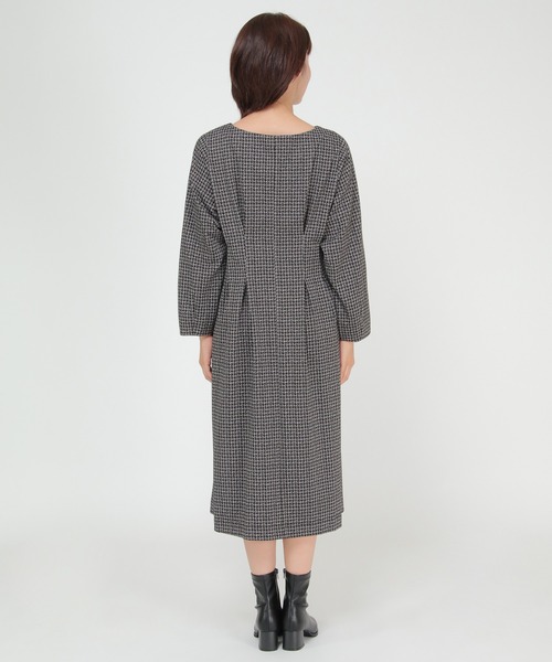 「IKKA LOUNGE」 長袖ワンピース L ネイビー レディース_画像4