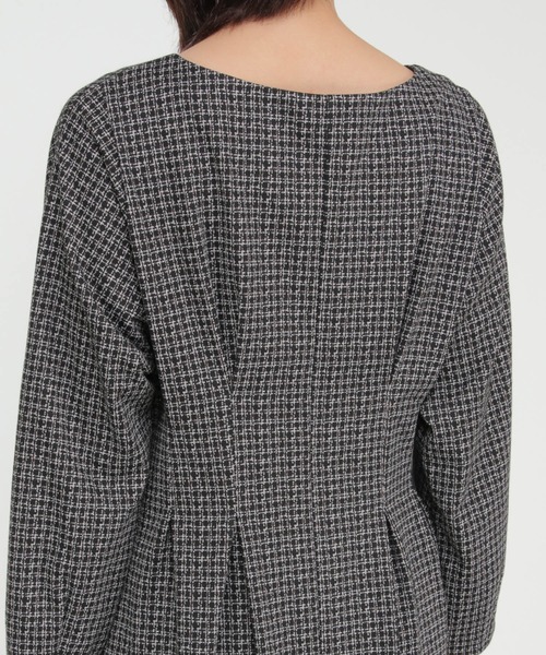「IKKA LOUNGE」 長袖ワンピース L ネイビー レディース_画像5