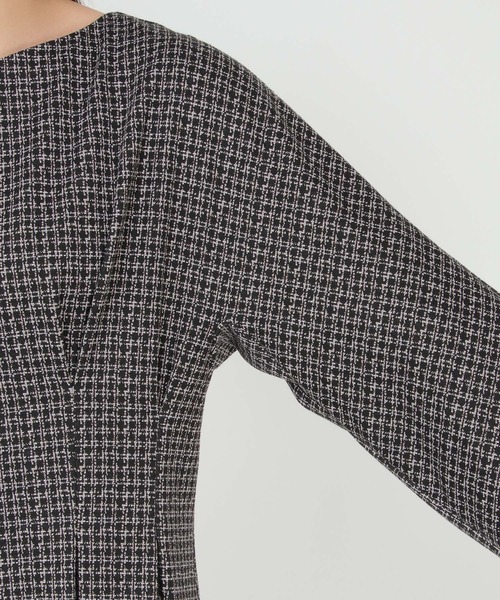 「IKKA LOUNGE」 長袖ワンピース L ネイビー レディース_画像7