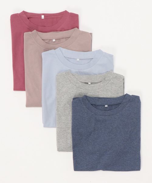 BELLUNA tシャツ 綿100％抗菌防臭汗ジミ対策プルオーバー5枚