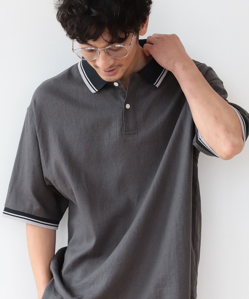 ポロシャツ B:MING by BEAMS / リネンシャツ地 ビッグポロシャツ|ZOZOTOWN |01
