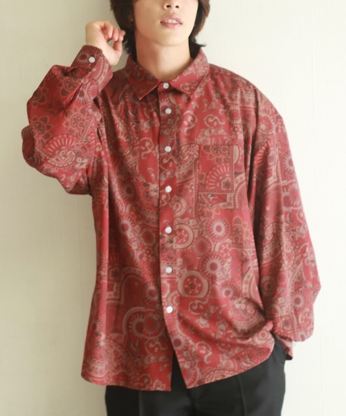 イタリア購入 Sandro ユニセックスなお花柄とろみシャツ Flower print shirt in Green / Purple for Women | Sandro Paris