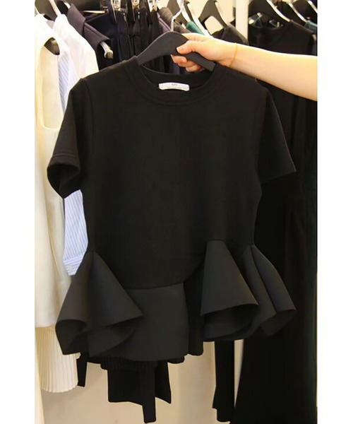 値下げ【古着】MILK ミルク バンビ Tシャツ 裾フリル ブラック フリー tシャツ 裾フリルクルーネックTシャツ レディース : ZOZOTOWN