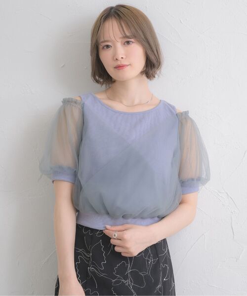 ジェンダーレス レイヤード チュール Tシャツ ユニセックス 限定 rectangle tシャツ チュールレイヤードTシャツ レディース