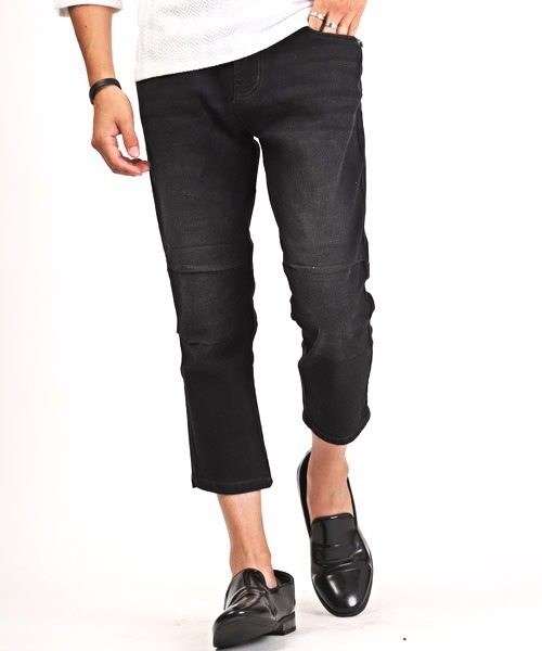 LUXSTYLE ジーンズ デニムクロップドパンツ メンズ : ZOZOTOWN