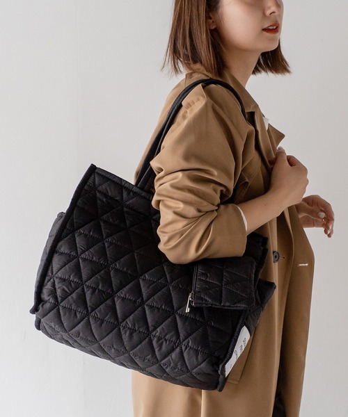 VitaFelice トートバッグ ポーチ付きキルティングビッグトートバッグ