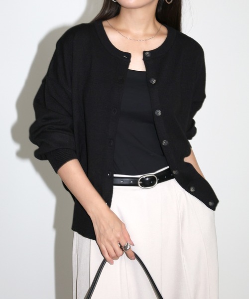 andme（アンドミー） カーディガン 「新色追加」クルーネック無地