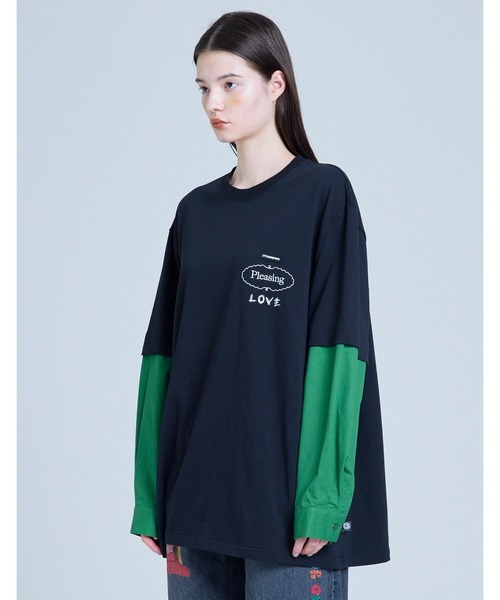 tシャツ 「Little Sunny Bite」 fake layered long tee レディース メンズ Little sunny bite tシャツ /Little Sunny Bite/fake layered