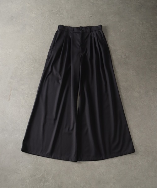 H BEAUTY&YOUTH メンズワイドパンツスラックス黒ブラックSサイズ美品 welise（ウェライズ） ワイドパンツ スラックス 「welise/ウェライズ