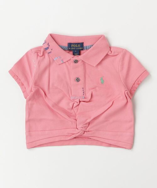 ポロシャツ ツイストフロント ストレッチ メッシュ ポロシャツ キッズ  