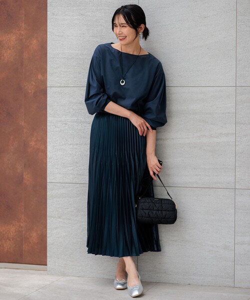 tシャツ 「洗える」クリアトリコットジャージー ボートネック