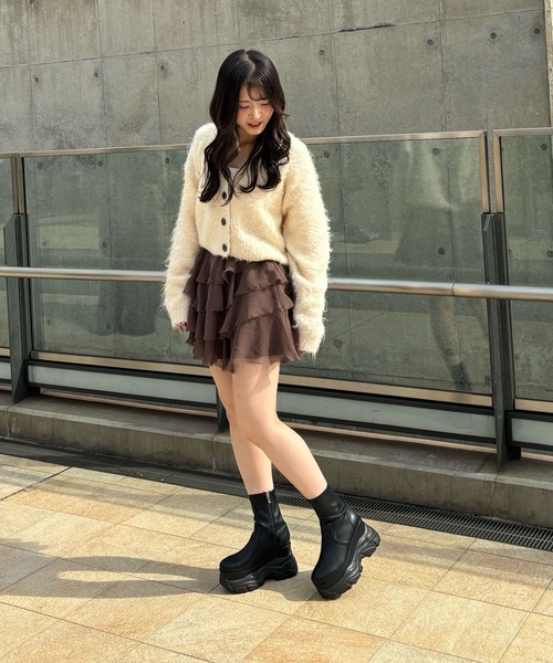 EVOL（イーボル） ブーツ 「EVOL」厚底ストレッチブーツ IX5489