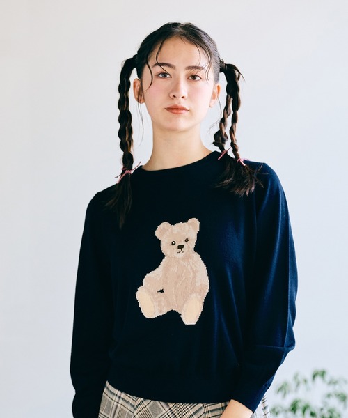 Jolly Poupee ニット セーター こぐまジャガードニット レディース