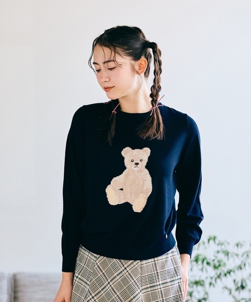 Jolly Poupee ニット セーター こぐまジャガードニット レディース