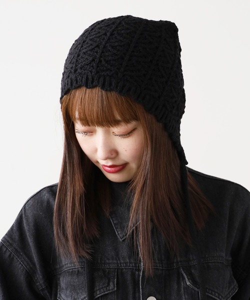 ROOP TOKYO ニット帽 ニットキャップ クロシェ編みニットボンネット