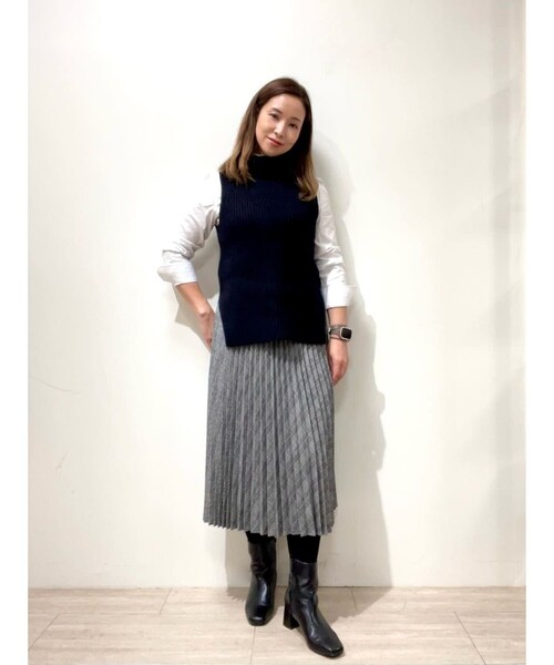 ニット セーター ウール/カシミヤ モックネック ノースリーブセーター レディース BROOKS BROTHERS ニット セーター ウール/カシミヤ モックネック