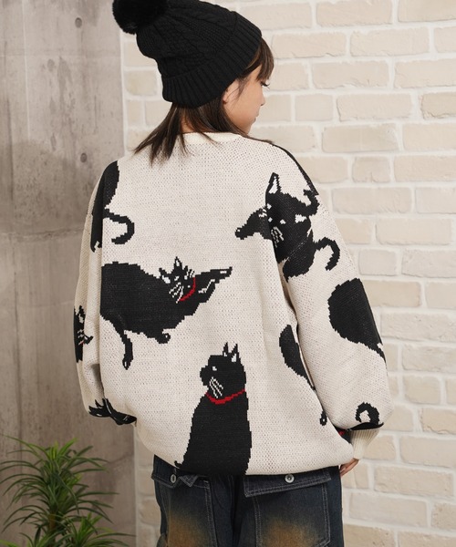 セーター ニット Wジャガード アニマル クルーニット / W Jacquard