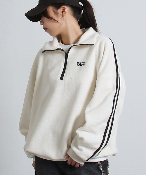 トレーナー スウェット 「UNISEX」GAINSBORO／ラグランハーフジップ（ウラケ） レディース メンズ ZIP FIVE トレーナー スウェット マイクロ フリース ワン