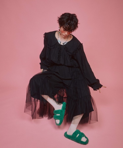 最終価格　美品　XS 23AWチュール パンツ3L-P001 noir kei ninomiya(ノワールケイニノミヤ) 23AWチュール パンツ