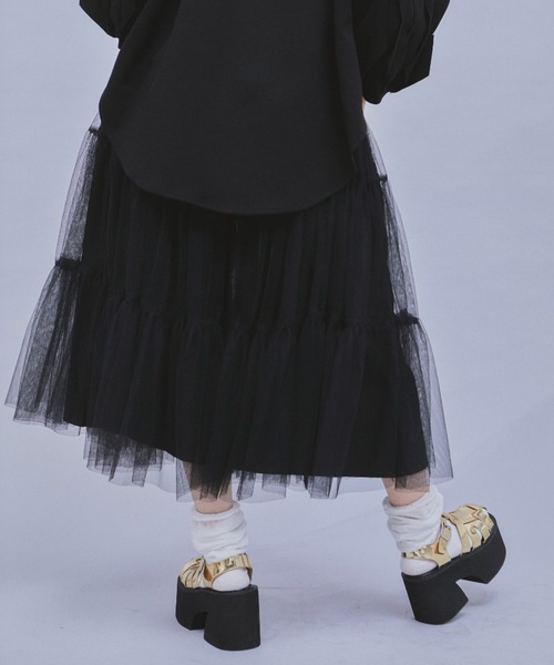 manana suerte パンツ チュールレースワイドパンツ レディース