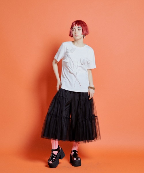 manana suerte パンツ チュールレースワイドパンツ レディース