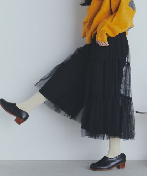 manana suerte パンツ チュールレースワイドパンツ レディース