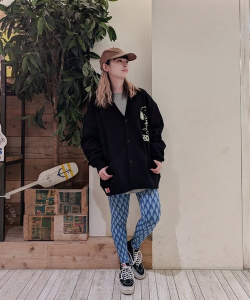 SNOOPY×OLD BETTY'S カーディガン スヌーピー「SNOOPY」裏起毛