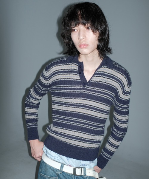 MASONPRINCE セーター ニット ジャストフィット ポロカラー