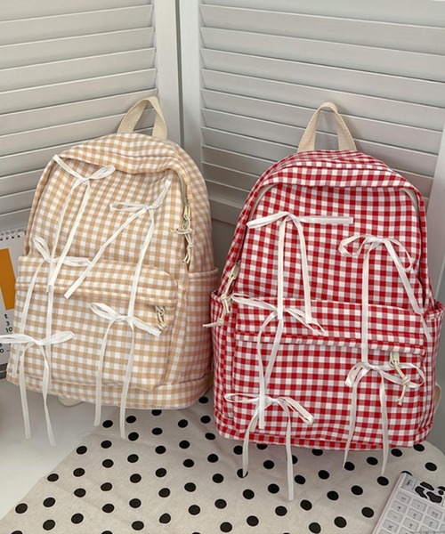 TONE SELECT GOODS デイバック リュック Liaa/紐リボン ギンガム