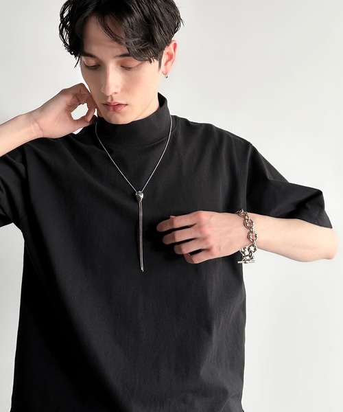 ブラック ハイネック 半袖Tシャツ 楽天市場】Tシャツ 半袖 ホシ服装 半袖ハイネックシャツ 289 半袖T