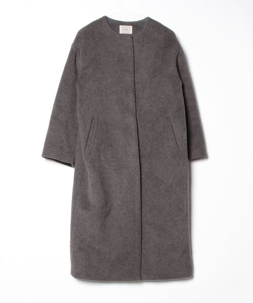 IENA（イエナ） ノーカラーコート 38 グレー レディース : ZOZOTOWN