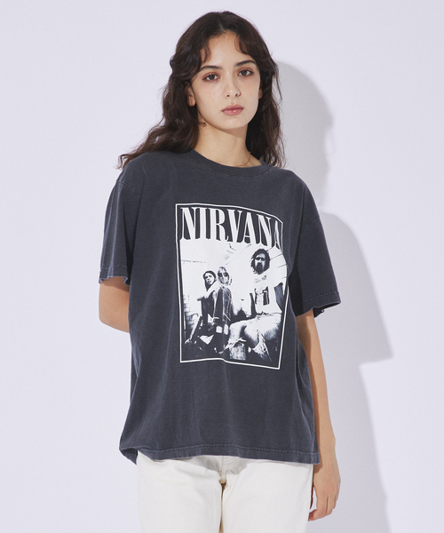 エアロスミスTシャツ 七分TシャツL ロックTシャツ ニルバーナ