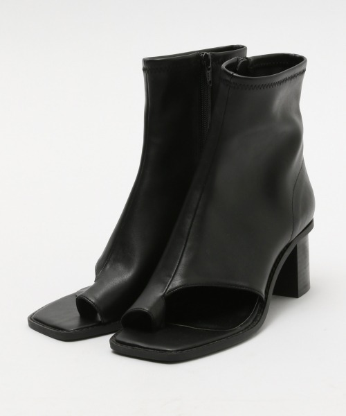 「JEANASIS」 オープントゥブーツ LARGE ブラック レディース_画像2