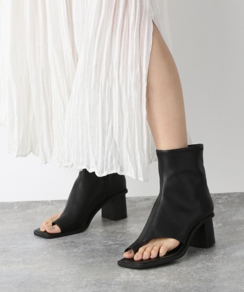 「JEANASIS」 オープントゥブーツ LARGE ブラック レディース_画像3